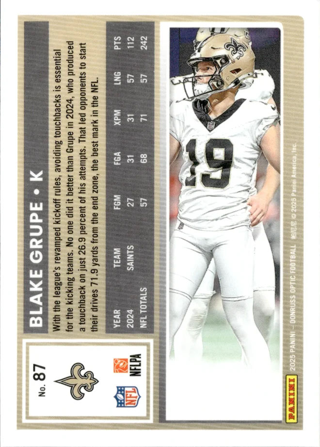 Blake Grupe card back