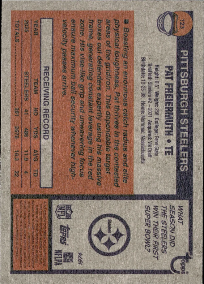 Pat Freiermuth card back