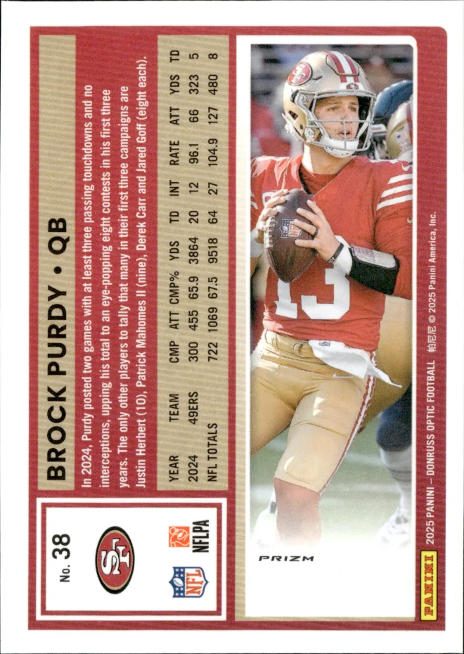 Brock Purdy card back