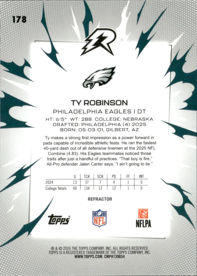 Ty Robinson card back