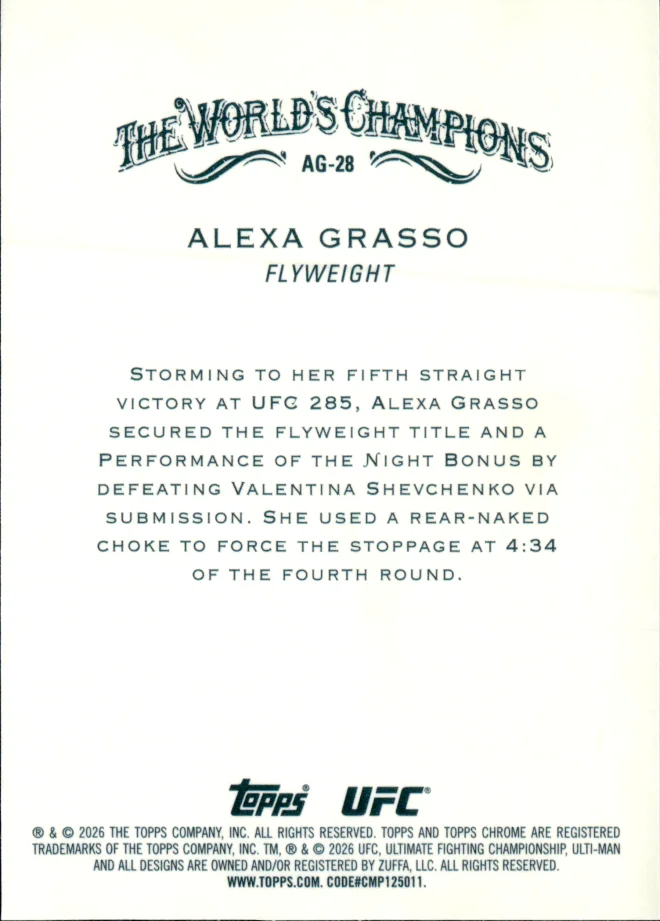 Alexa Grasso card back