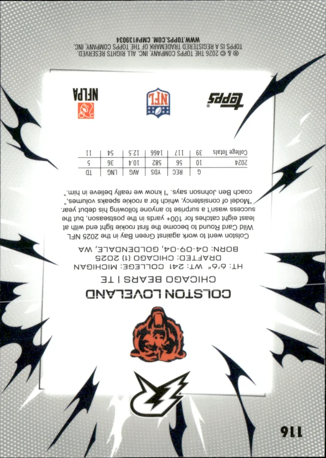 Colston Loveland card back