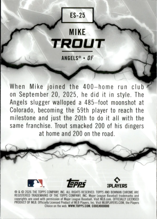 Mike Trout card back