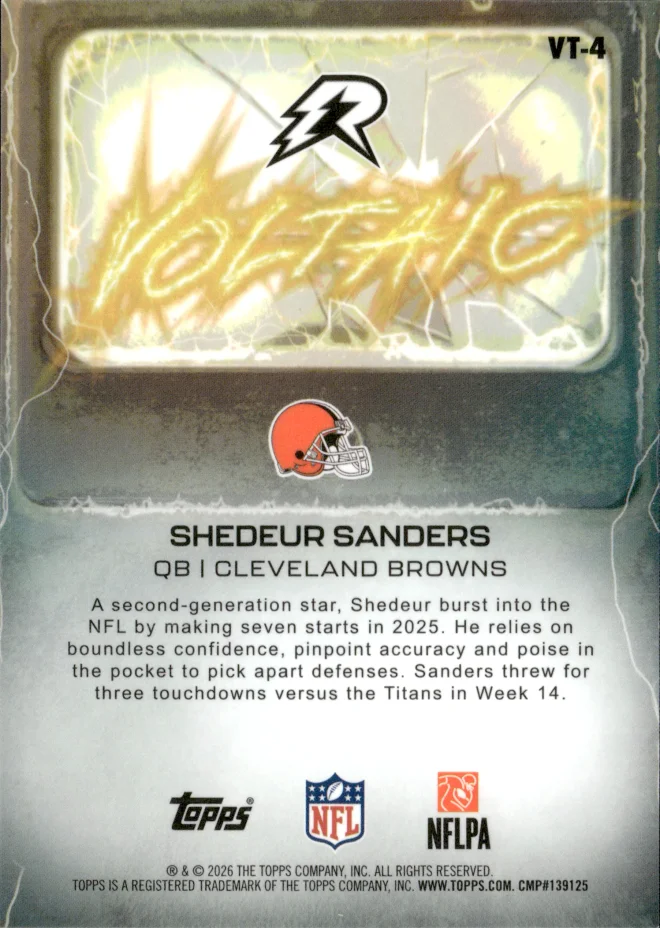 Shedeur Sanders card back