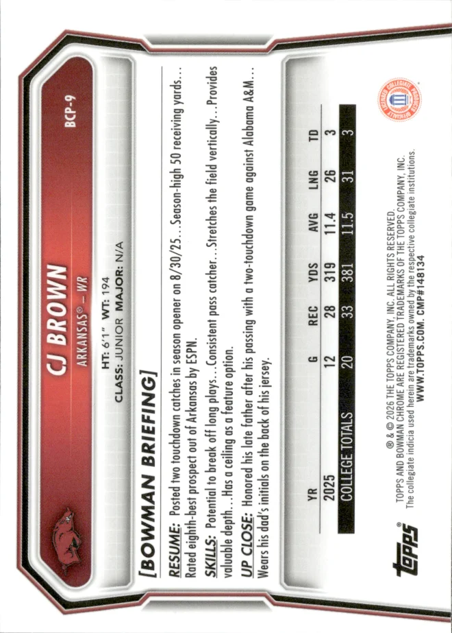 CJ Brown card back