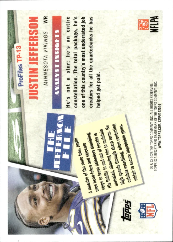 Justin Jefferson card back
