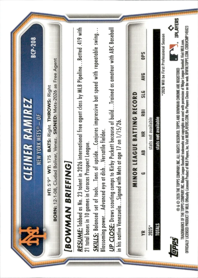 Cleiner Ramirez card back