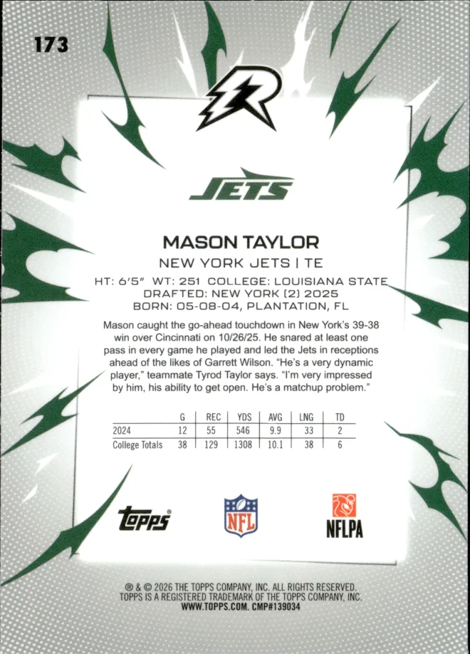 Mason Taylor card back