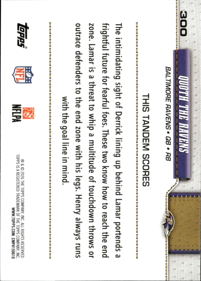Lamar Jackson / Derrick Henry card back