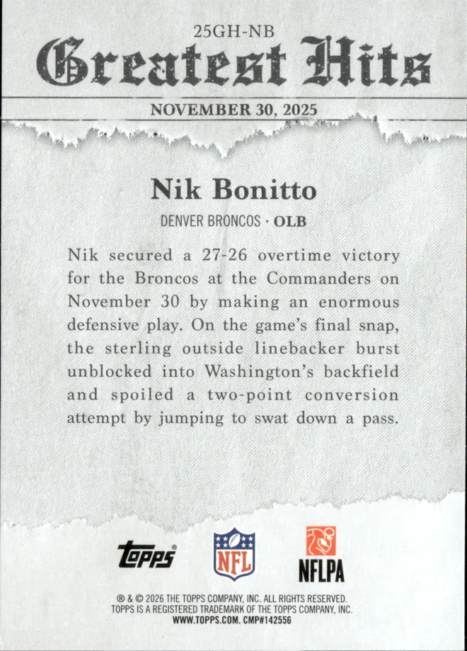 Nik Bonitto card back