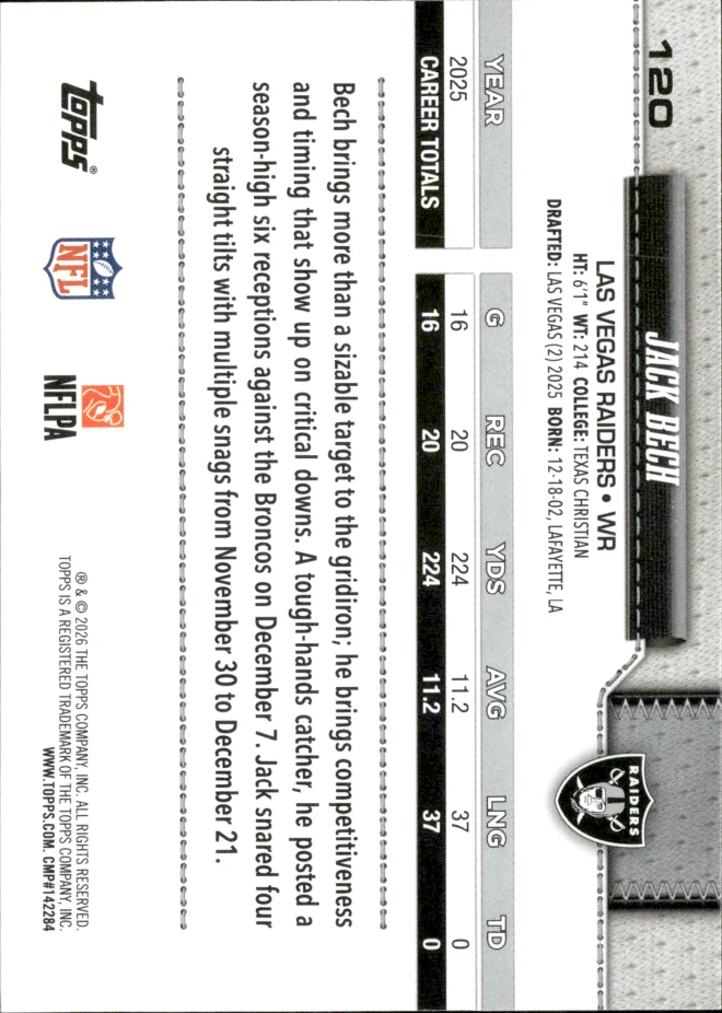 Jack Bech card back