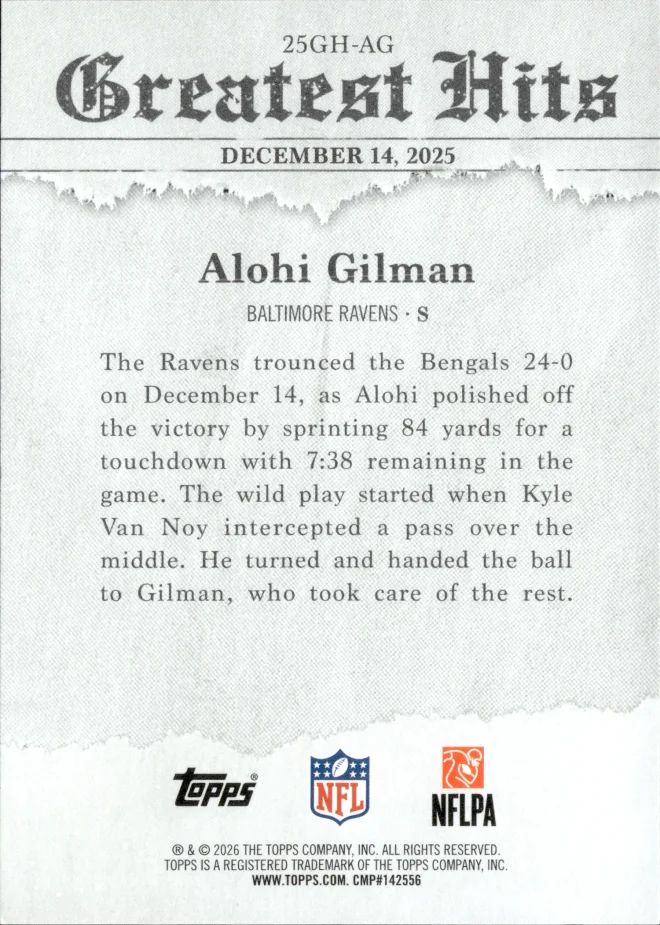 Alohi Gilman card back