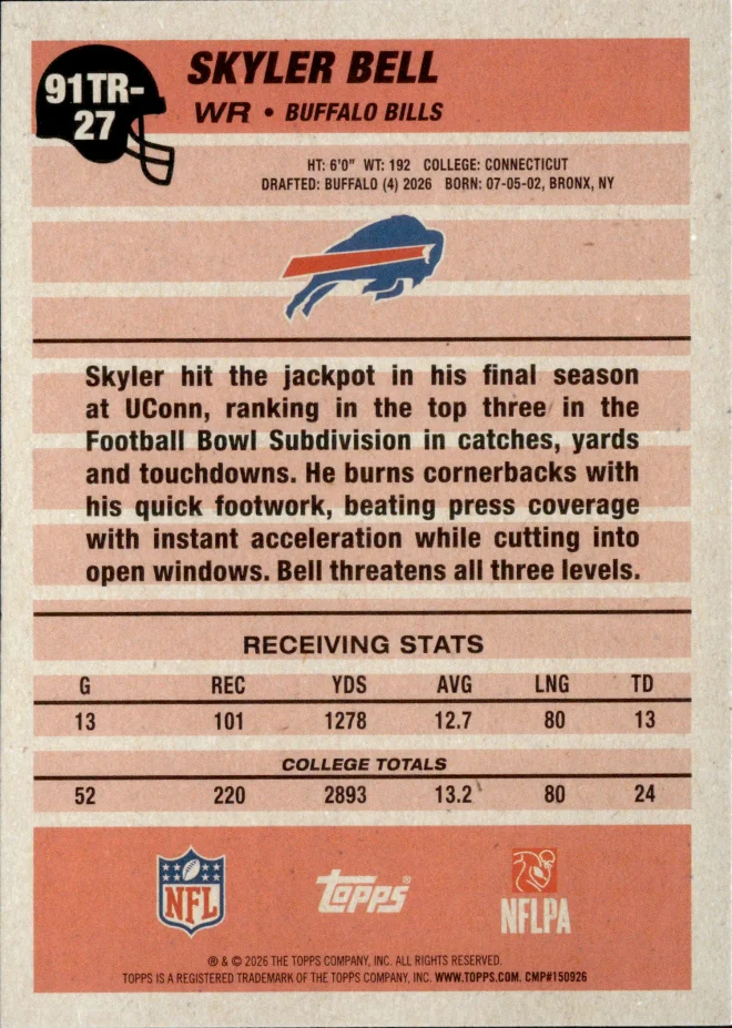 Skyler Bell card back
