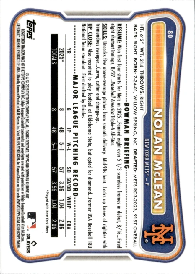 Nolan McLean card back