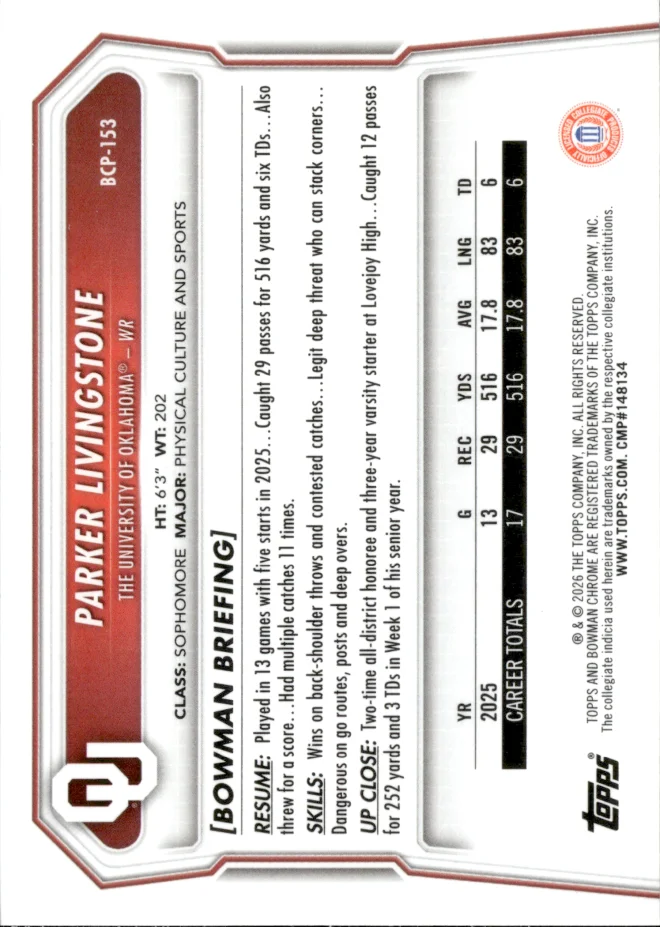 Parker Livingstone card back