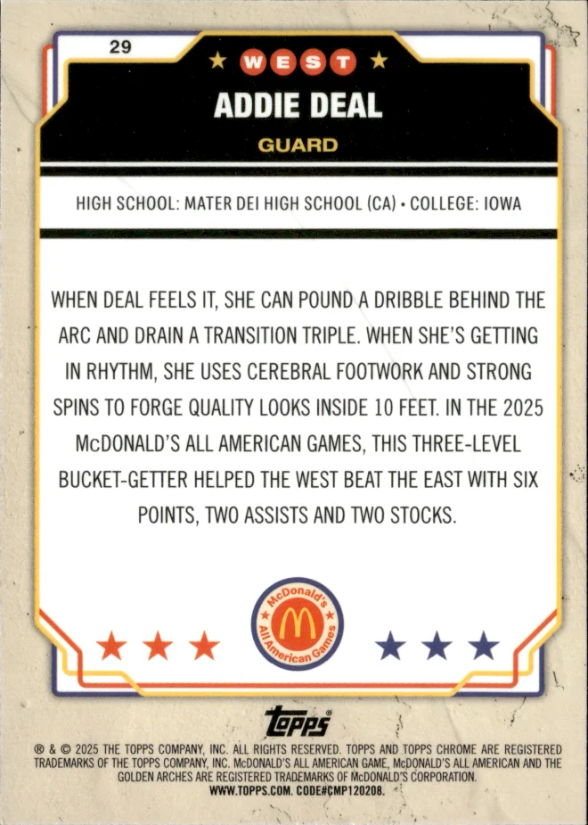 Addie Deal card back