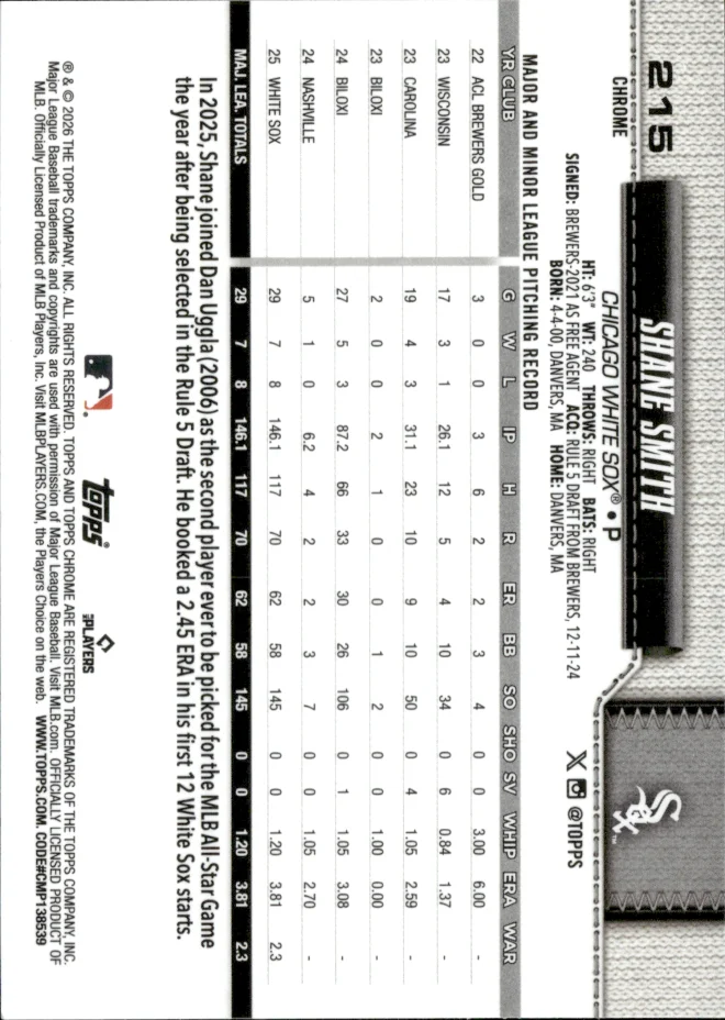 Shane Smith card back
