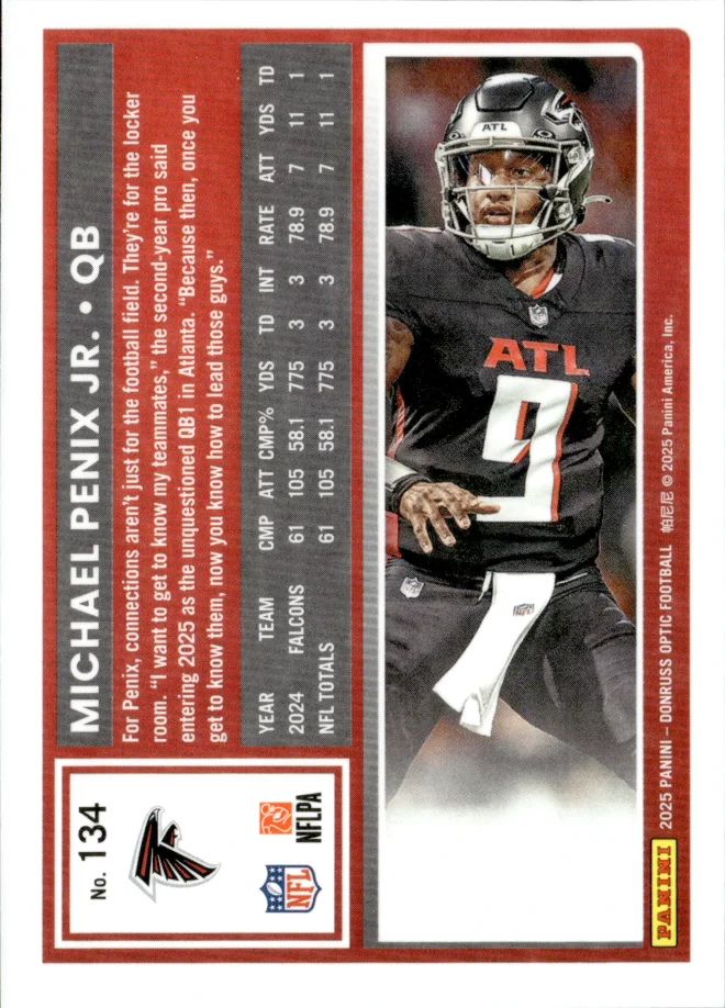 Michael Penix Jr. card back