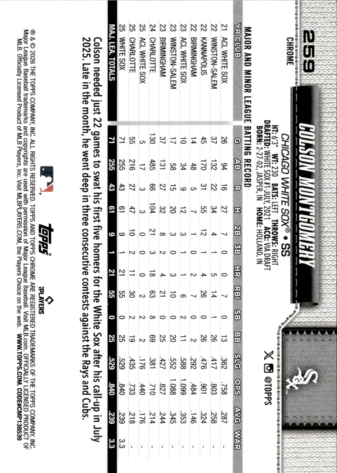 Colson Montgomery card back