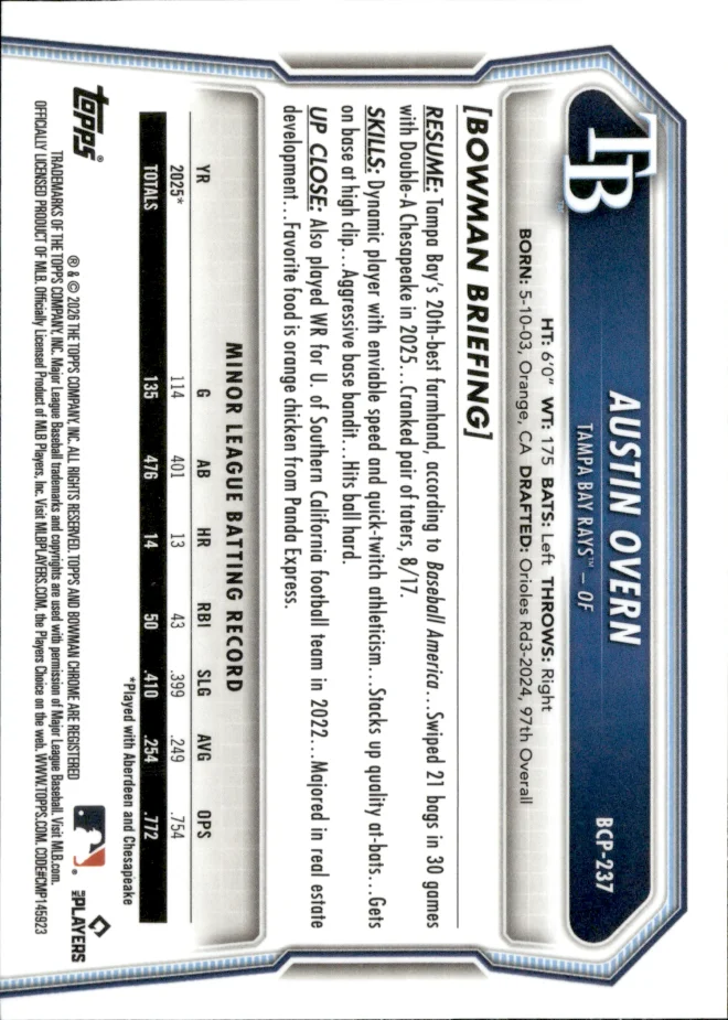 Austin Overn card back