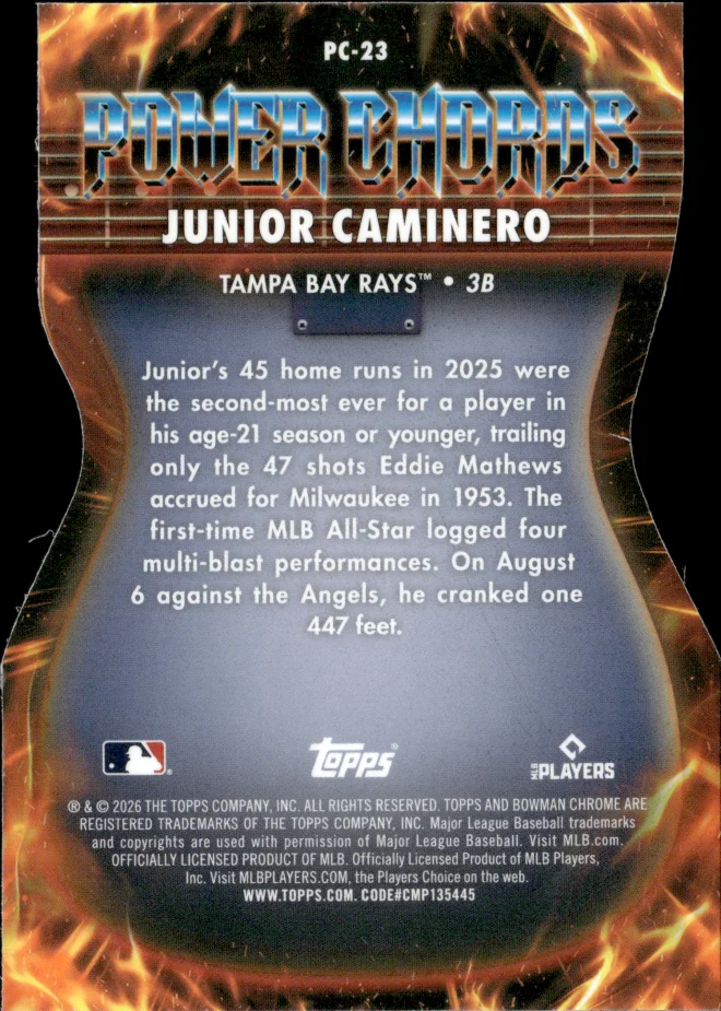 Junior Caminero card back