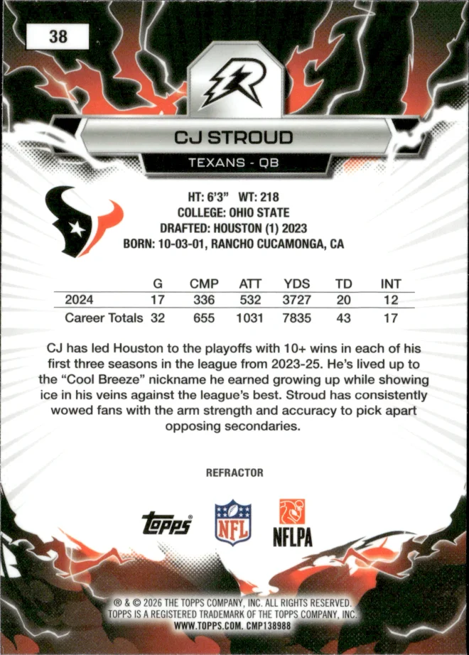 CJ Stroud card back