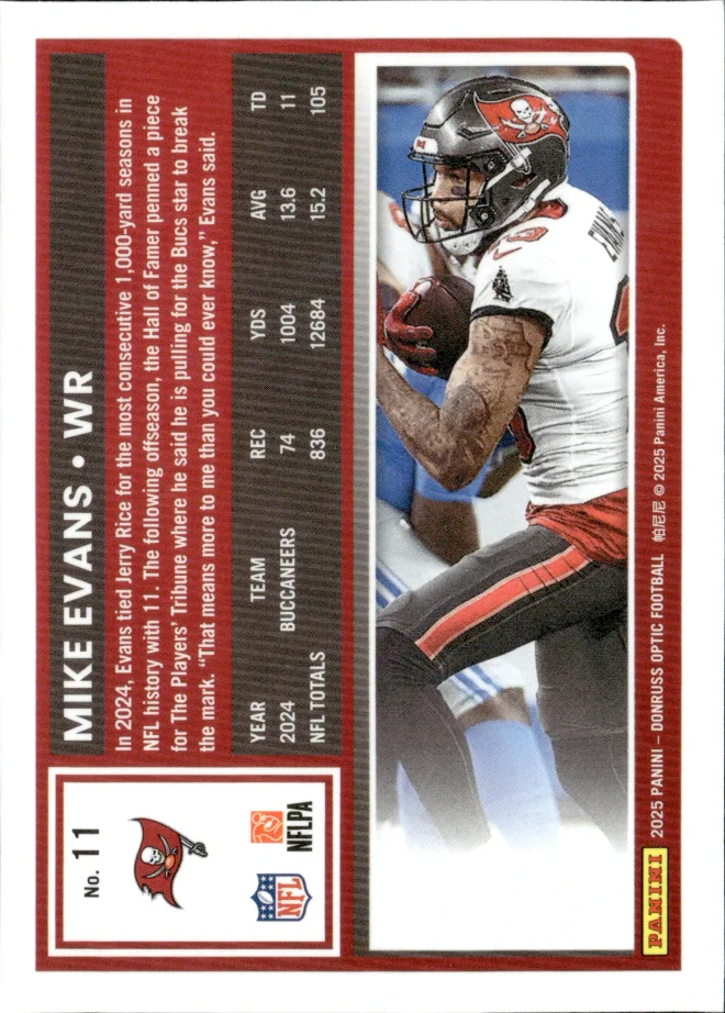Mike Evans card back