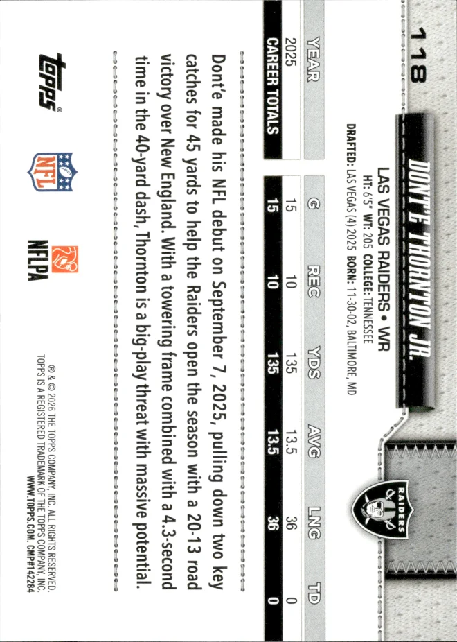 Dont'e Thornton Jr. card back