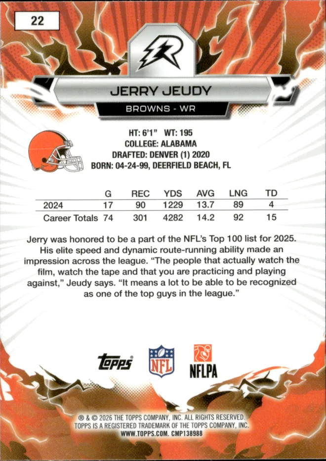 Jerry Jeudy card back