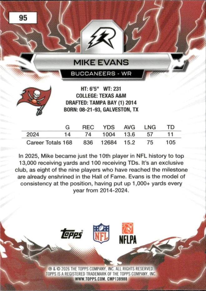 Mike Evans card back