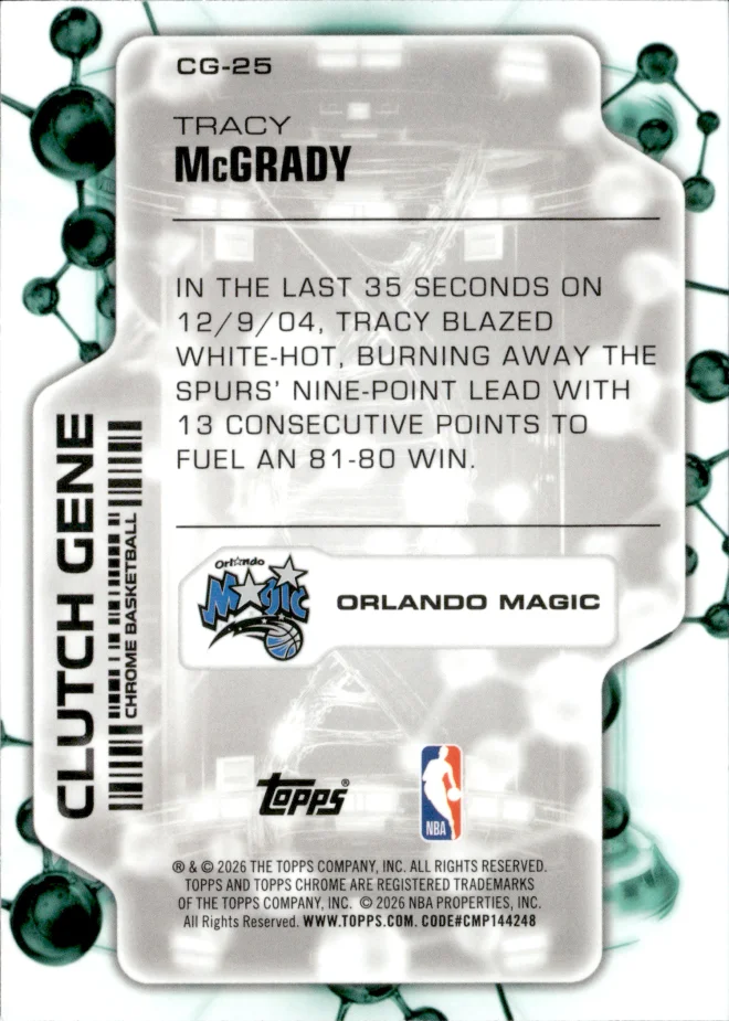 Tracy McGrady card back