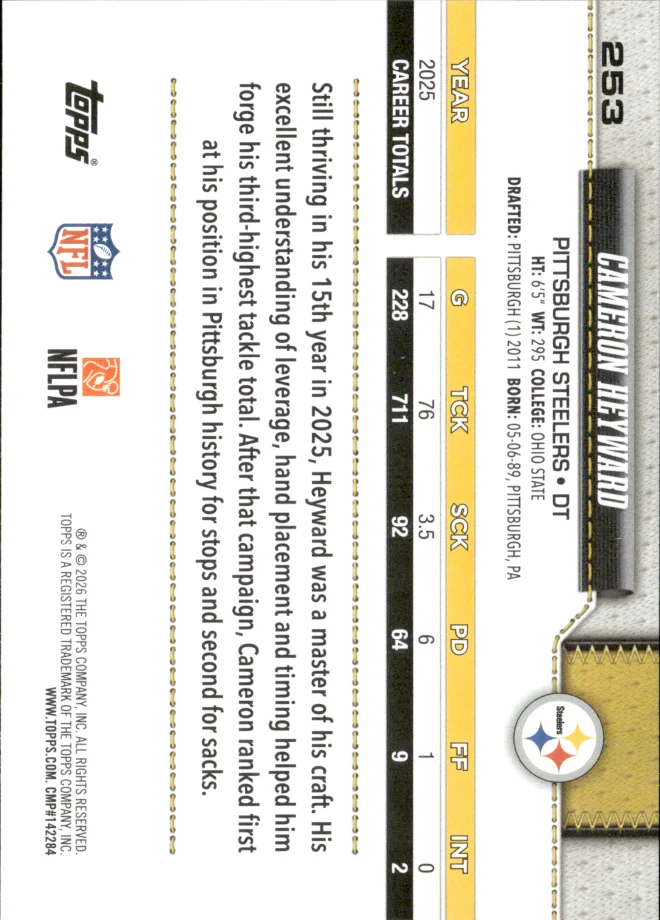 Cameron Heyward card back