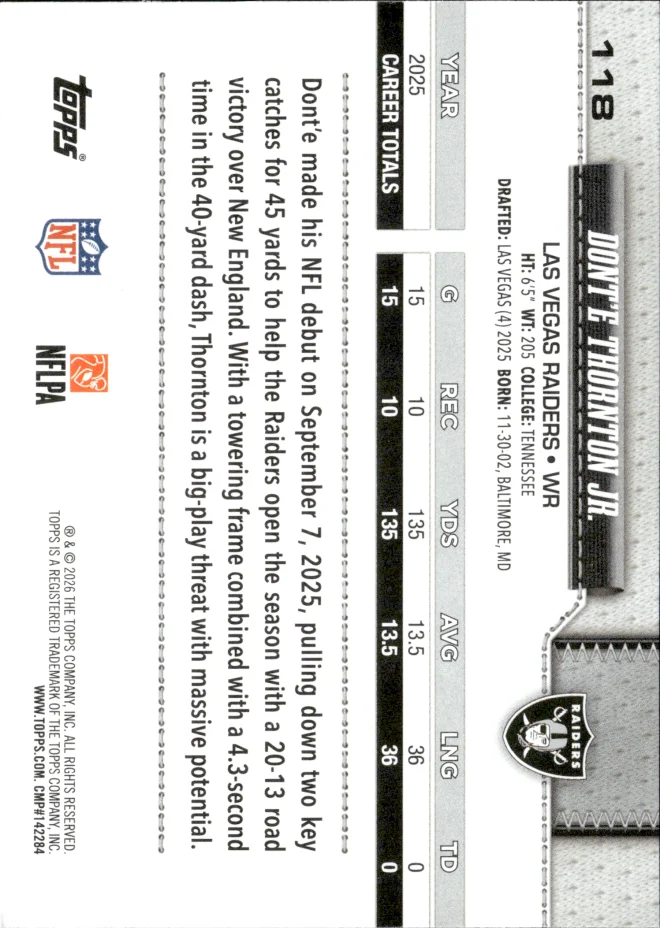 Dont'e Thornton Jr. card back