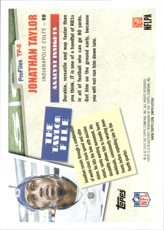 Jonathan Taylor card back