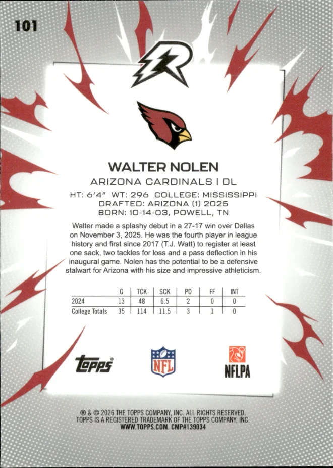 Walter Nolen card back