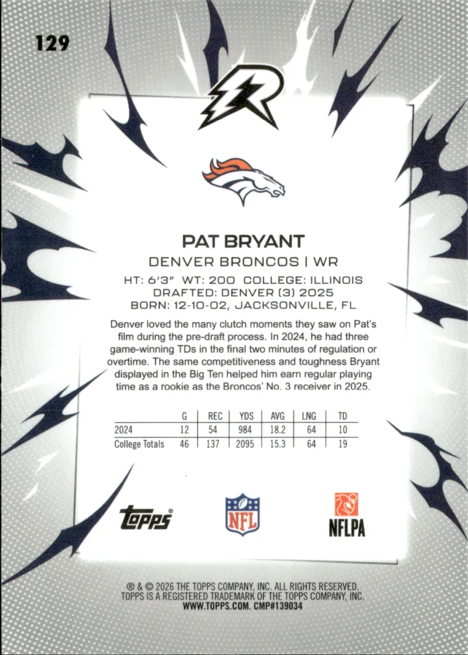 Pat Bryant card back