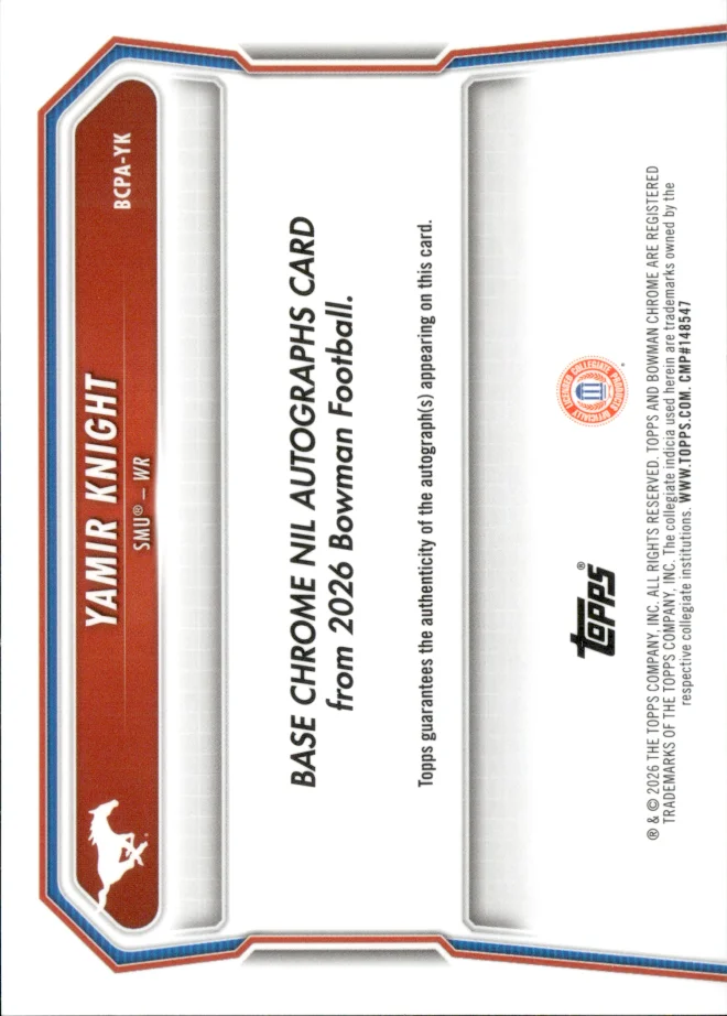Yamir Knight card back