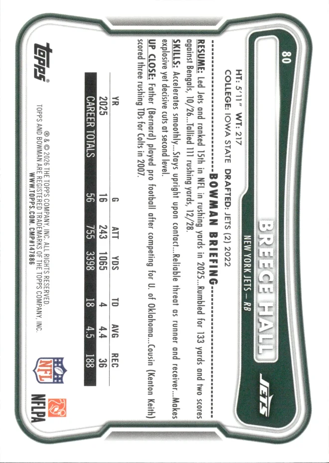 Breece Hall card back
