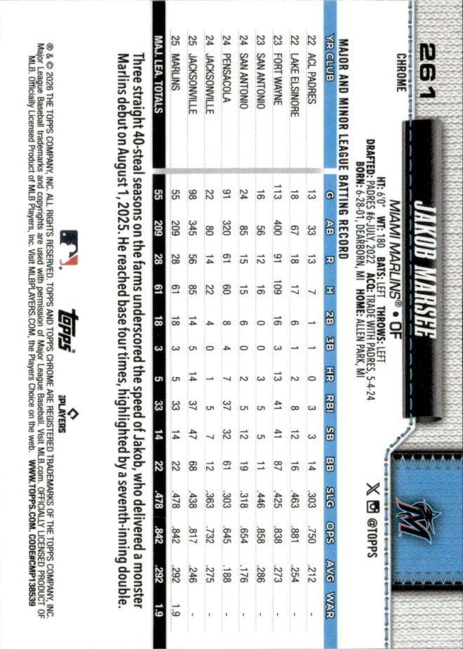 Jakob Marsee card back