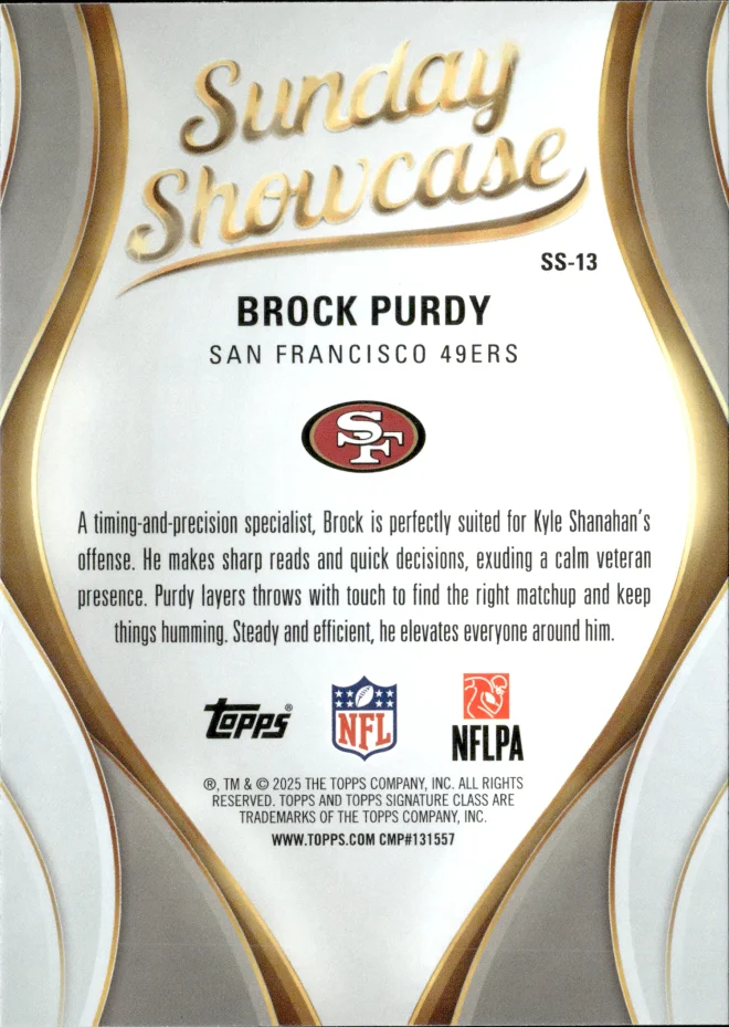 Brock Purdy card back