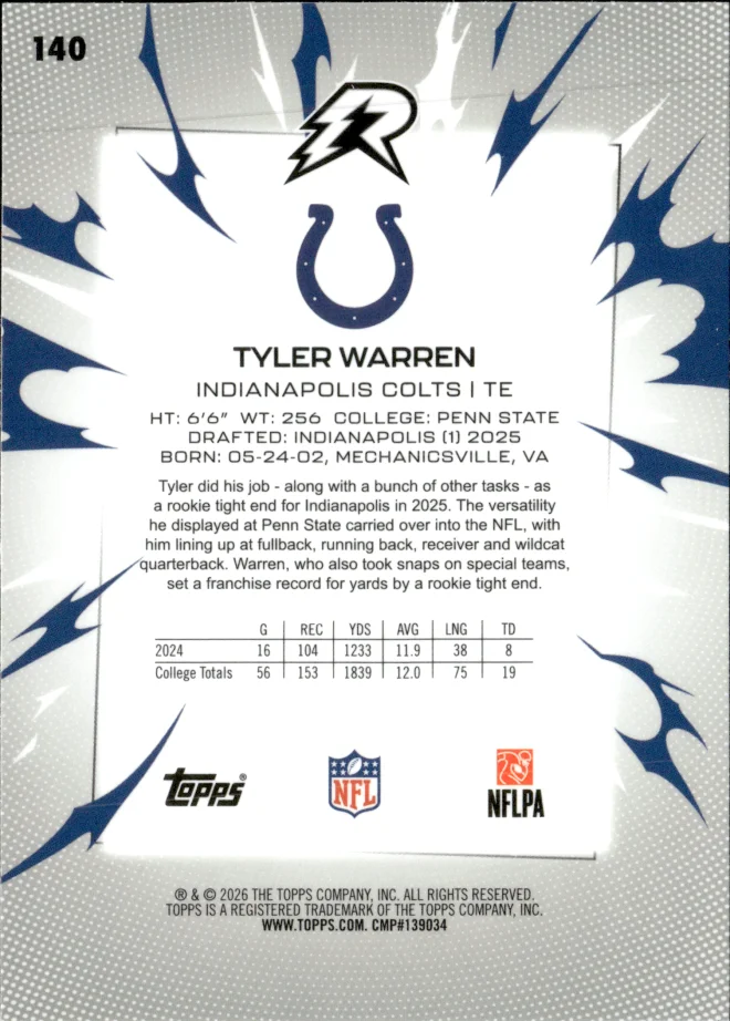 Tyler Warren card back