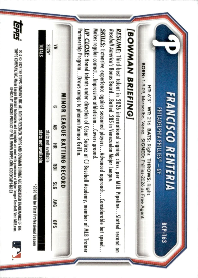 Francisco Renteria card back