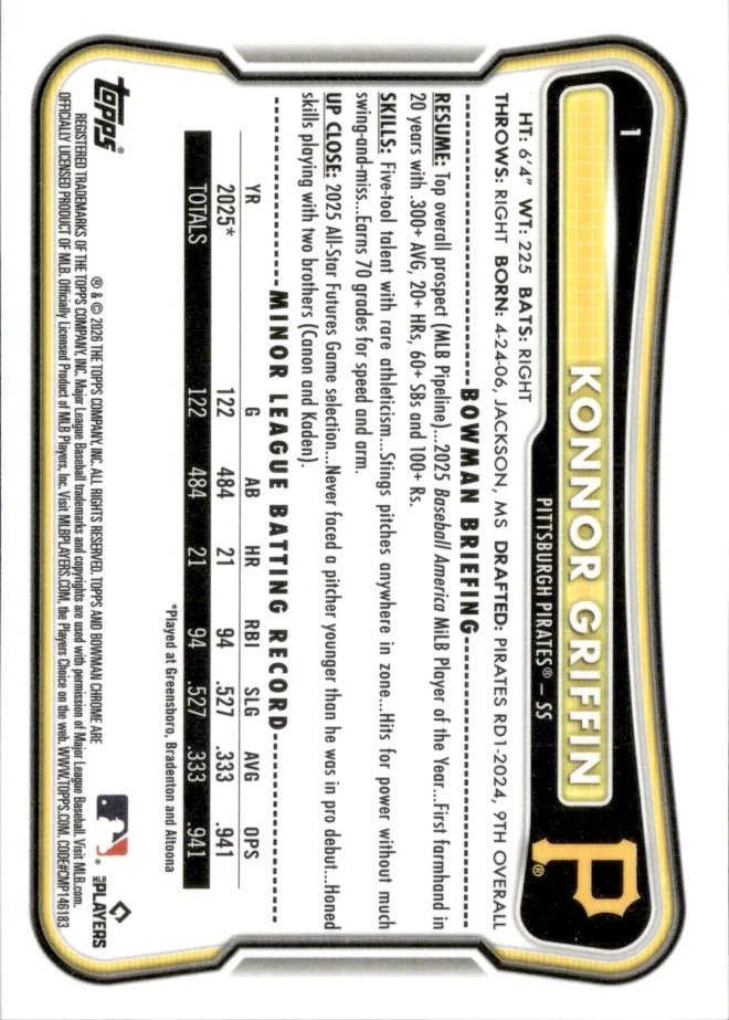 Konnor Griffin card back