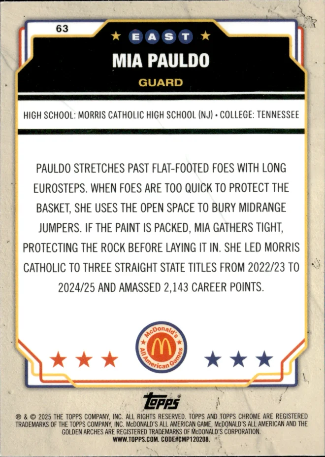 Mia Pauldo card back