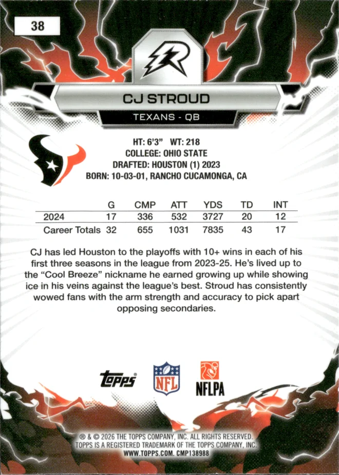 CJ Stroud card back