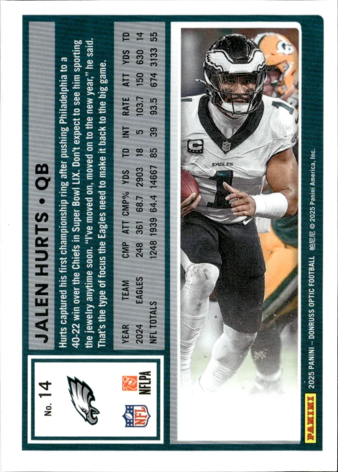 Jalen Hurts card back
