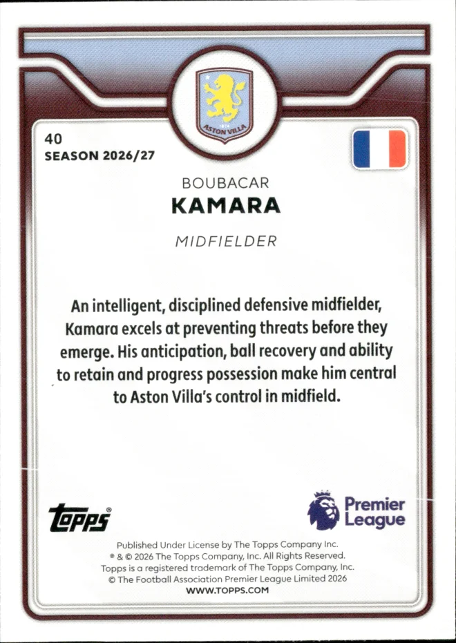 Boubacar Kamara card back