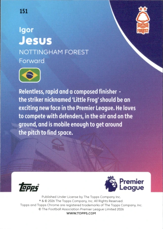 Igor Jesus card back