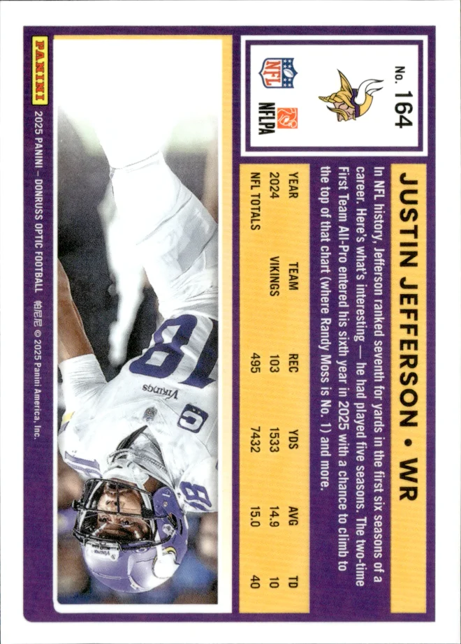Justin Jefferson card back