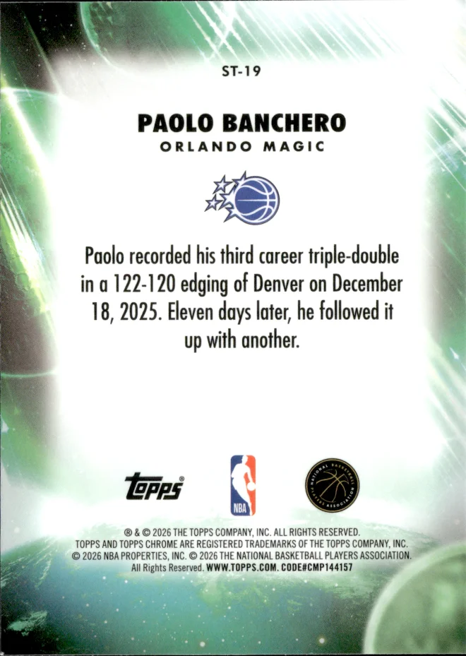 Paolo Banchero card back